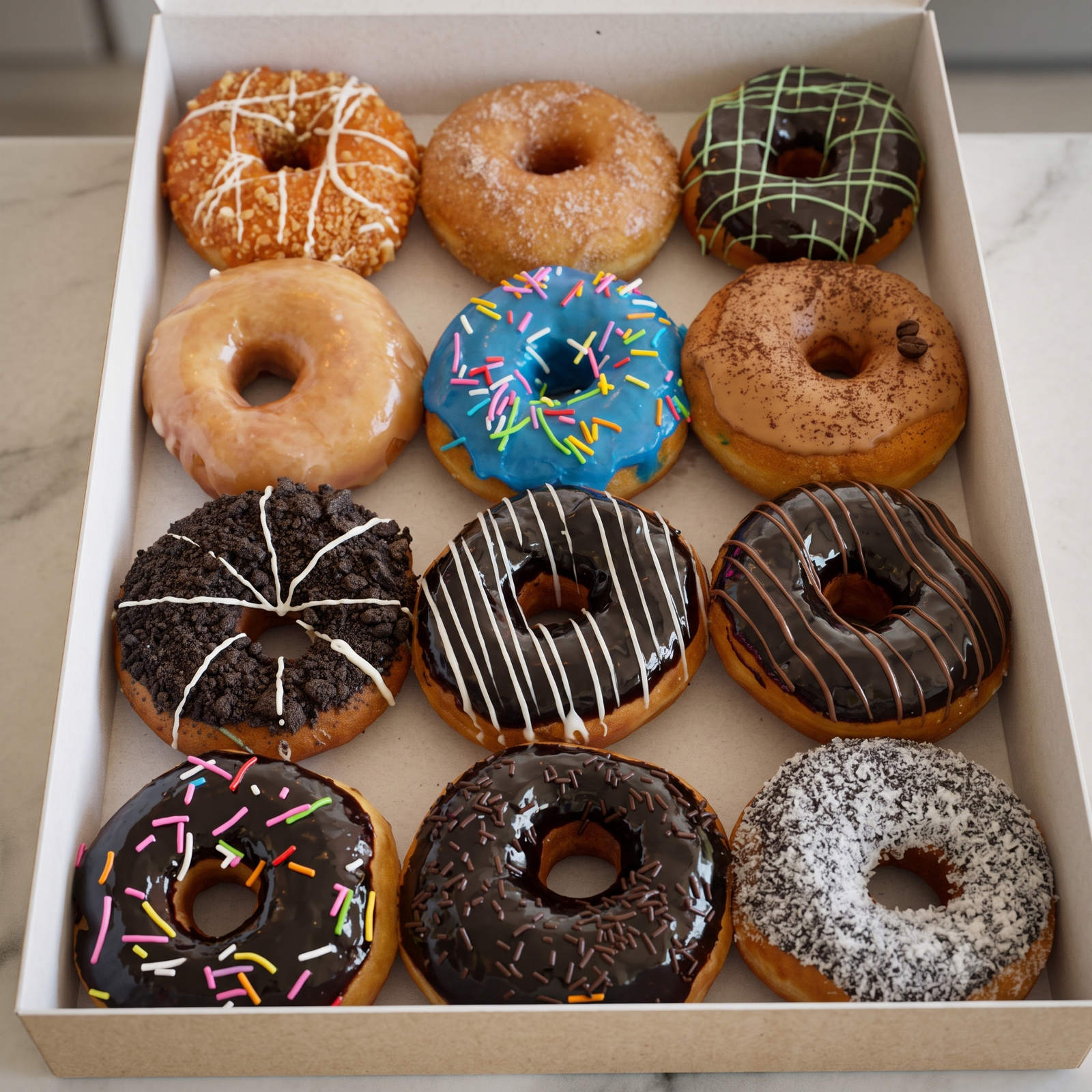 Assorted Donut Pack 1 Professional Shot of the 12 most selling donuts in Nairobi