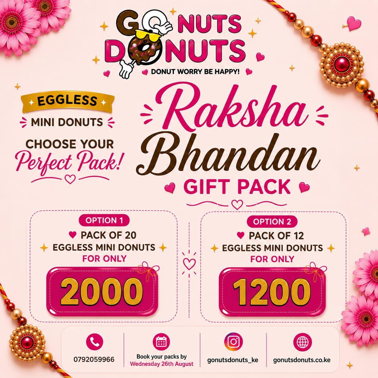 Mini Donut Raksha Bandhan Sweet Box 1 Mini Donut Raksha Bandhan Sweet Box